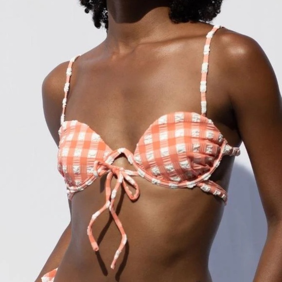 Montce Other - Montce Shrimp Gingham Elany Bikini Top